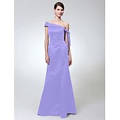 economico Matrimoni e cerimonie-A sirena Monospalla Lungo Raso Vestito con Fiocco (fiocchi) di TS Couture®