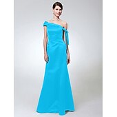 economico Matrimoni e cerimonie-A sirena Monospalla Lungo Raso Vestito con Fiocco (fiocchi) di TS Couture®