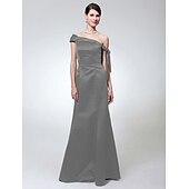 economico Matrimoni e cerimonie-A sirena Monospalla Lungo Raso Vestito con Fiocco (fiocchi) di TS Couture®