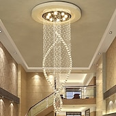 preiswerte Globus-Design-8-flammig 60 cm Liniendesign moderne Pendelleuchte Kristall Leuchtmittel inklusive Designer Kronleuchter Metall galvanisiert schick modern Wohnzimmer (Leuchtmittel nicht enthalten)