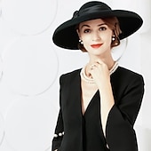 tanie czapki imprezowe-Kapelusze w stylu vintage eleganckie wełniane  nakrycia głowy z kokardkami 1 element na specjalną okazję  imprezę  wieczór  wyścig konny sukienka na specjalne okazje