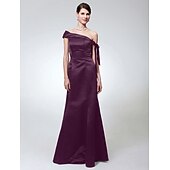 economico Matrimoni e cerimonie-A sirena Monospalla Lungo Raso Vestito con Fiocco (fiocchi) di TS Couture®