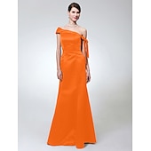 economico Matrimoni e cerimonie-A sirena Monospalla Lungo Raso Vestito con Fiocco (fiocchi) di TS Couture®