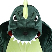 billige pars halloween-kostymer-sett med flanell onesie kigurumi pyjamas søte matchende klo tøfler barns voksne dinosaur morsomme pyjamas cosplay kostyme for unisex jul dyr nattøy tegneserie hjemmeklær