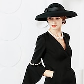 tanie czapki imprezowe-Kapelusze w stylu vintage eleganckie wełniane  nakrycia głowy z kokardkami 1 element na specjalną okazję  imprezę  wieczór  wyścig konny sukienka na specjalne okazje