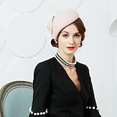 levne Party klobouky-Vlasové ozdoby Vlna Svatební Dostih Dámský den Melbourne Cup koktejl Elegantní S Čistá Barva Přílba Pokrývky Hlavy