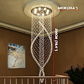 preiswerte Globus-Design-8-flammig 60 cm Liniendesign moderne Pendelleuchte Kristall Leuchtmittel inklusive Designer Kronleuchter Metall galvanisiert schick modern Wohnzimmer (Leuchtmittel nicht enthalten)
