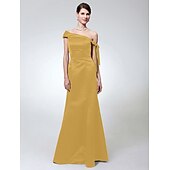 economico Matrimoni e cerimonie-A sirena Monospalla Lungo Raso Vestito con Fiocco (fiocchi) di TS Couture®