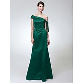 economico Matrimoni e cerimonie-A sirena Monospalla Lungo Raso Vestito con Fiocco (fiocchi) di TS Couture®