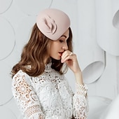 levne Party klobouky-Vlasové ozdoby Vlna Svatební Dostih Dámský den Melbourne Cup koktejl Elegantní S Čistá Barva Přílba Pokrývky Hlavy