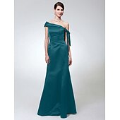 economico Matrimoni e cerimonie-A sirena Monospalla Lungo Raso Vestito con Fiocco (fiocchi) di TS Couture®