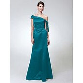 economico Matrimoni e cerimonie-A sirena Monospalla Lungo Raso Vestito con Fiocco (fiocchi) di TS Couture®
