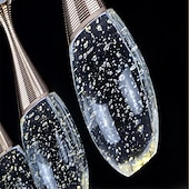 tanie Światła wysp-3-klastra lampa wisząca led downlight galwanizowane metalowe szkło nowoczesna minimalistyczna kolumna bąbelkowa z kryształem regulowana długa;