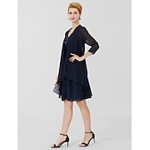 voordelige moeders wikkels-Vrouwen Wrap Shrug Moeder&#039;s Wraps Jassen  Jasjes Elegant Zonbescherming 3/4 Lengte Mouw Chiffon Bruiloft Gasten Wraps Met Effen Kleur Voor Formele Lente  Herfst kleed je mooi aan