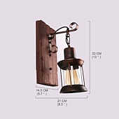 levne Nástěnné svícny-nástěnné svítidlo jednohlavé průmyslové rustikální vintage retro dřevěné nástěnné koláčky kov malba barva pro zemi domácí hotel chodba zdobit nástěnné světlo