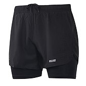 cheap Mens Active Shorts-Arsuxeo Men&#039;s Running Shorts Gym Shorts Yoga Shorts Drawstring 2 in 1 Split Zipper Pocket Base Layer Outdoor Athletic Summer Spandex Quick Dry Lightweight Reflective Strips Yoga Gym Workout Marathon