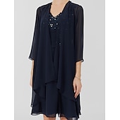 voordelige moeders wikkels-Vrouwen Wrap Shrug Moeder&#039;s Wraps Jassen  Jasjes Elegant Zonbescherming 3/4 Lengte Mouw Chiffon Bruiloft Gasten Wraps Met Effen Kleur Voor Formele Lente  Herfst kleed je mooi aan