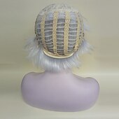 economico parrucca più vecchia-parrucche grigie per donna parrucca sintetica con frangetta parrucche corte argento parrucche da vecchia parrucche dall&#039;aspetto naturale