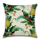 billige blomster- og plantestil-sett med 6 putetrekk botaniske tropiske fugler putepute utendørs pute til stue sofa sofaseng stol grønn