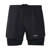 cheap Mens Active Shorts-Arsuxeo Men&#039;s Running Shorts Gym Shorts Yoga Shorts Drawstring 2 in 1 Split Zipper Pocket Base Layer Outdoor Athletic Summer Spandex Quick Dry Lightweight Reflective Strips Yoga Gym Workout Marathon