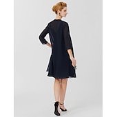 voordelige moeders wikkels-Vrouwen Wrap Shrug Moeder&#039;s Wraps Jassen  Jasjes Elegant Zonbescherming 3/4 Lengte Mouw Chiffon Bruiloft Gasten Wraps Met Effen Kleur Voor Formele Lente  Herfst kleed je mooi aan