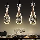 tanie Światła wysp-3-klastra lampa wisząca led downlight galwanizowane metalowe szkło nowoczesna minimalistyczna kolumna bąbelkowa z kryształem regulowana długa;