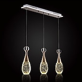 tanie Światła wysp-3-klastra lampa wisząca led downlight galwanizowane metalowe szkło nowoczesna minimalistyczna kolumna bąbelkowa z kryształem regulowana długa;