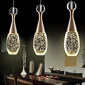 tanie Światła wysp-3-klastra lampa wisząca led downlight galwanizowane metalowe szkło nowoczesna minimalistyczna kolumna bąbelkowa z kryształem regulowana długa;