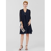 voordelige moeders wikkels-Vrouwen Wrap Shrug Moeder&#039;s Wraps Jassen  Jasjes Elegant Zonbescherming 3/4 Lengte Mouw Chiffon Bruiloft Gasten Wraps Met Effen Kleur Voor Formele Lente  Herfst kleed je mooi aan