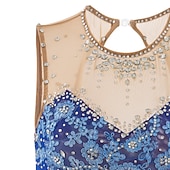 cheap Figure Skating Dresses-Figure Skating Dress Women's Girls' Ice Skating Dress Dark red White Pink Flower Open Back Mesh Spandex Practice Competition Skating Wear Jeweled Rhinestone Sleeveless Ice Skating Figure Skating