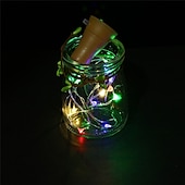 cheap Solar String Lights-1pc 10LED 1m Solar Wine Bottle Stopper Copper Fairy Strip Wire Outdoor Party Decoration Novelty Night Lamp DIY
