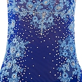 preiswerte Eiskunstlaufkleider-Eiskunstlaufkleid Damen Mädchen Eislaufen Kleider Austattungen Violett Weiß Pudriges Rosa Blume Rückenfrei Gitter Elasthan Wettbewerb Eiskunstlaufkleidung Handgemacht Mit Steinen verziert Strass