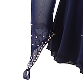 رخيصةأون فساتين التزلج الفني-فستان التزلج الراقص نسائي للفتيات تزلج على الجليد الفساتين أسود أبيض أصفر فتح الظهر شبكة سباندكس عالية المرونة تمرين منافسة ملابس التزلج مرصع بالجواهر حجر الراين كم طويل