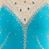 tanie Suknie do łyżwiarstwa figurowego-Sukienka łyżwiarska Damskie Dla dziewczynek Bruslení Sukienka Perłowo-różowy Błękit egejski Biały Niejednolita całość Siateczka Spandeks Trening Zawody Odzież łyżwiarska Ręcznie wykonane Z klejnotami