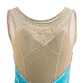 tanie Suknie do łyżwiarstwa figurowego-Sukienka łyżwiarska Damskie Dla dziewczynek Bruslení Sukienka Perłowo-różowy Błękit egejski Biały Niejednolita całość Siateczka Spandeks Trening Zawody Odzież łyżwiarska Ręcznie wykonane Z klejnotami