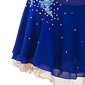 preiswerte Eiskunstlaufkleider-Eiskunstlaufkleid Damen Mädchen Eislaufen Kleider Austattungen Violett Weiß Pudriges Rosa Blume Rückenfrei Gitter Elasthan Wettbewerb Eiskunstlaufkleidung Handgemacht Mit Steinen verziert Strass