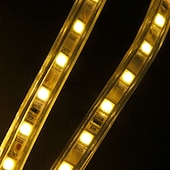 お買い得  防水ストリップライト-導かれたストリップライト防水30m98.4fttiktokライト5050smd 1800ledseuプラグ付き暖かい白白赤黄青緑家のダイニングリビングルームバー用の切断可能