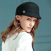 levne party klobouky-Klobouky Vlna 30. léta Sluneční klobouk Ležérní Dovolená retro Klasické Ochrana proti slunci S Štras Přílba Pokrývky Hlavy