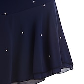 رخيصةأون فساتين التزلج الفني-فستان التزلج الراقص نسائي للفتيات تزلج على الجليد الفساتين أسود أبيض أصفر فتح الظهر شبكة سباندكس عالية المرونة تمرين منافسة ملابس التزلج مرصع بالجواهر حجر الراين كم طويل