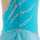 tanie Suknie do łyżwiarstwa figurowego-Sukienka łyżwiarska Damskie Dla dziewczynek Bruslení Sukienka Perłowo-różowy Błękit egejski Biały Niejednolita całość Siateczka Spandeks Trening Zawody Odzież łyżwiarska Ręcznie wykonane Z klejnotami