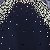 رخيصةأون فساتين التزلج الفني-فستان التزلج الراقص نسائي للفتيات تزلج على الجليد الفساتين أسود أبيض أصفر فتح الظهر شبكة سباندكس عالية المرونة تمرين منافسة ملابس التزلج مرصع بالجواهر حجر الراين كم طويل