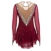 preiswerte Eiskunstlaufkleider-Eiskunstlaufkleid Damen Mädchen Eislaufen Kleider Hellblau Schwarz Weiß Patchwork Gitter Hochelastisch Wettbewerb Eiskunstlaufkleidung Mit Steinen verziert Strass Langarm Eislaufen Eiskundstlauf