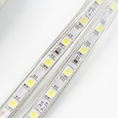 お買い得  防水ストリップライト-導かれたストリップライト防水30m98.4fttiktokライト5050smd 1800ledseuプラグ付き暖かい白白赤黄青緑家のダイニングリビングルームバー用の切断可能