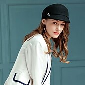 levne party klobouky-Klobouky Vlna 30. léta Sluneční klobouk Ležérní Dovolená retro Klasické Ochrana proti slunci S Štras Přílba Pokrývky Hlavy