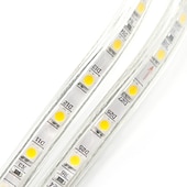 お買い得  防水ストリップライト-導かれたストリップライト防水30m98.4fttiktokライト5050smd 1800ledseuプラグ付き暖かい白白赤黄青緑家のダイニングリビングルームバー用の切断可能