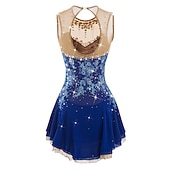 cheap Figure Skating Dresses-Figure Skating Dress Women's Girls' Ice Skating Dress Dark red White Pink Flower Open Back Mesh Spandex Practice Competition Skating Wear Jeweled Rhinestone Sleeveless Ice Skating Figure Skating