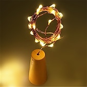 cheap Solar String Lights-1pc 10LED 1m Solar Wine Bottle Stopper Copper Fairy Strip Wire Outdoor Party Decoration Novelty Night Lamp DIY