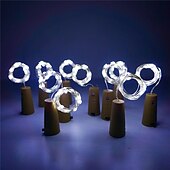 cheap Solar String Lights-1pc 10LED 1m Solar Wine Bottle Stopper Copper Fairy Strip Wire Outdoor Party Decoration Novelty Night Lamp DIY