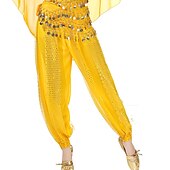 abordables Tenues de danse du ventre-Danse du ventre Pantalon Paillette Femme Utilisation Taille basse Mousseline de soie