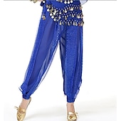abordables Tenues de danse du ventre-Danse du ventre Pantalon Paillette Femme Utilisation Taille basse Mousseline de soie